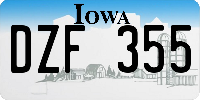 IA license plate DZF355