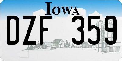 IA license plate DZF359