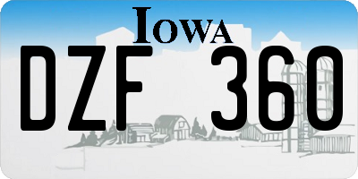 IA license plate DZF360