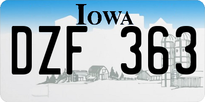 IA license plate DZF363