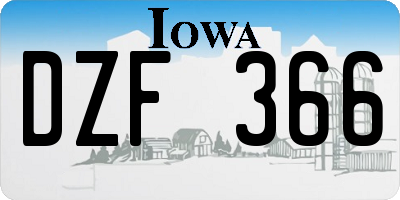 IA license plate DZF366