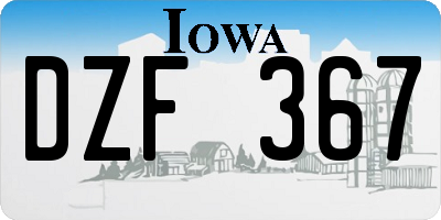 IA license plate DZF367