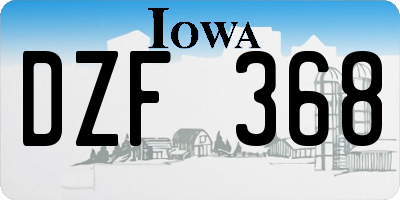 IA license plate DZF368