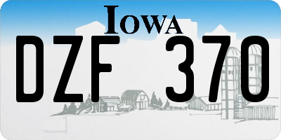 IA license plate DZF370