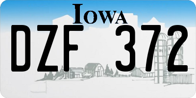 IA license plate DZF372