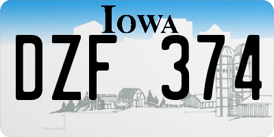 IA license plate DZF374