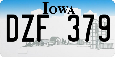 IA license plate DZF379