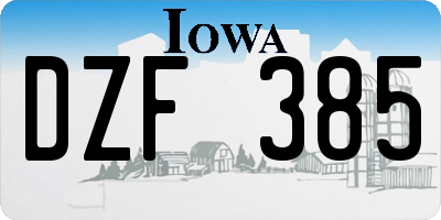 IA license plate DZF385