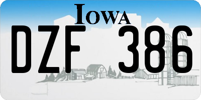 IA license plate DZF386