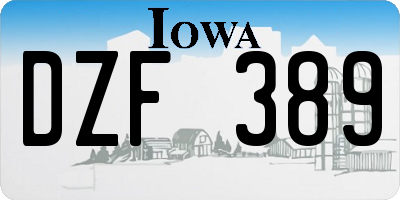 IA license plate DZF389
