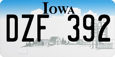 IA license plate DZF392