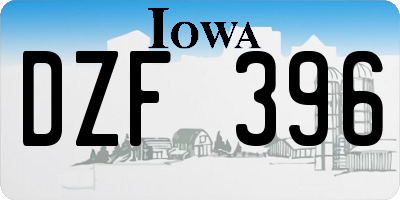 IA license plate DZF396