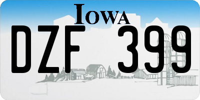 IA license plate DZF399