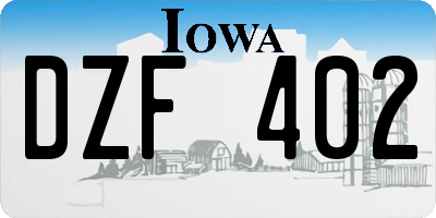 IA license plate DZF402
