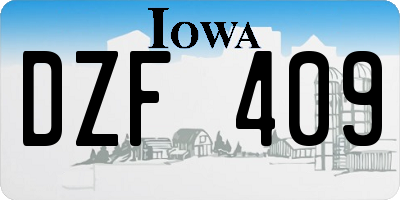 IA license plate DZF409