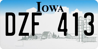 IA license plate DZF413