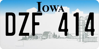 IA license plate DZF414