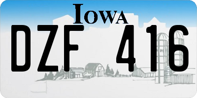 IA license plate DZF416