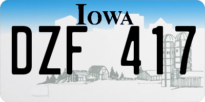 IA license plate DZF417