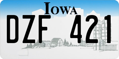 IA license plate DZF421