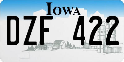 IA license plate DZF422