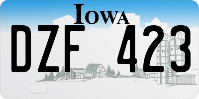 IA license plate DZF423