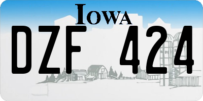 IA license plate DZF424