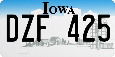 IA license plate DZF425