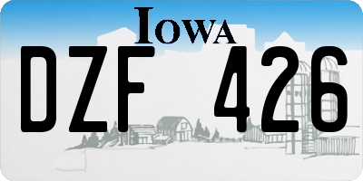IA license plate DZF426