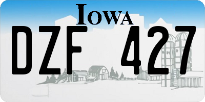 IA license plate DZF427