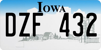 IA license plate DZF432
