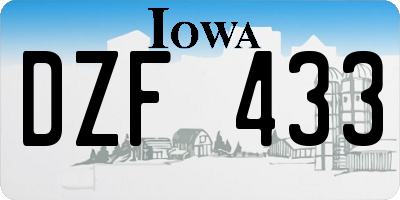 IA license plate DZF433