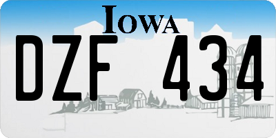 IA license plate DZF434