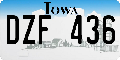 IA license plate DZF436