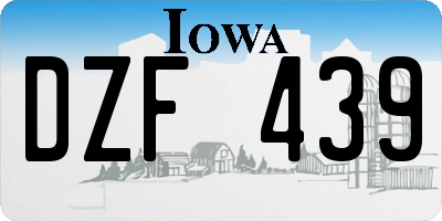 IA license plate DZF439