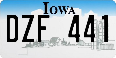 IA license plate DZF441