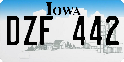 IA license plate DZF442