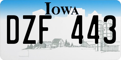 IA license plate DZF443