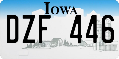 IA license plate DZF446