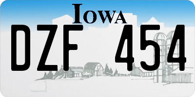 IA license plate DZF454