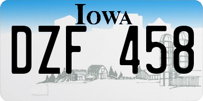 IA license plate DZF458