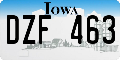 IA license plate DZF463