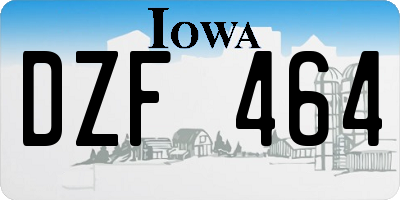 IA license plate DZF464
