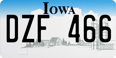 IA license plate DZF466