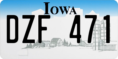 IA license plate DZF471