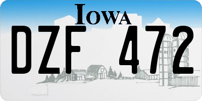 IA license plate DZF472