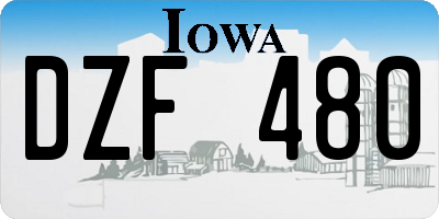 IA license plate DZF480