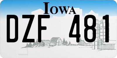 IA license plate DZF481