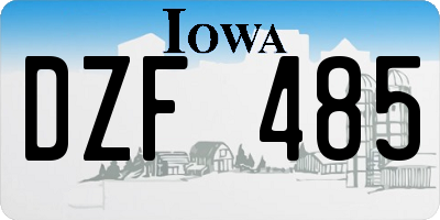 IA license plate DZF485