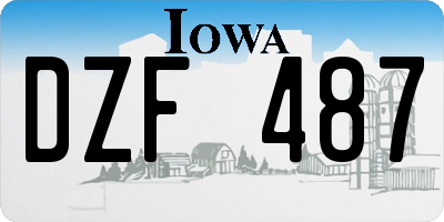 IA license plate DZF487